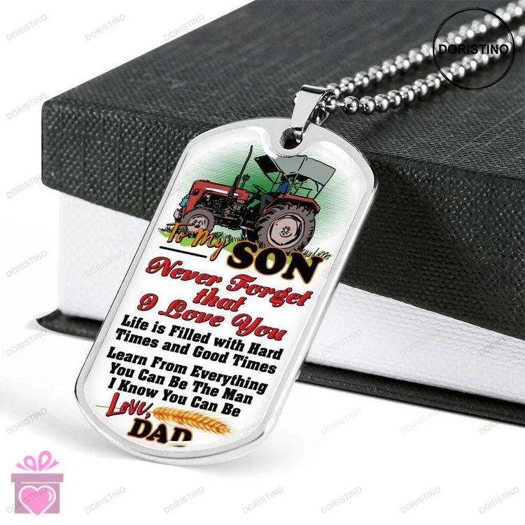 Dad Dog Tag Custom Picture Fathers Day Gift Farmer Dad Gift For Son Dog Tag Military Chain Necklace Doristino Limited Edition Necklace
