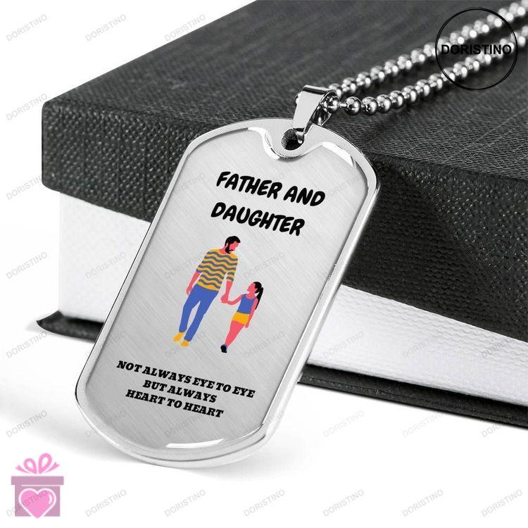 Dad Dog Tag Custom Picture Fathers Day Gift Father And Daughter Dog Tag Military Chain Necklace Givi Doristino Awesome Necklace