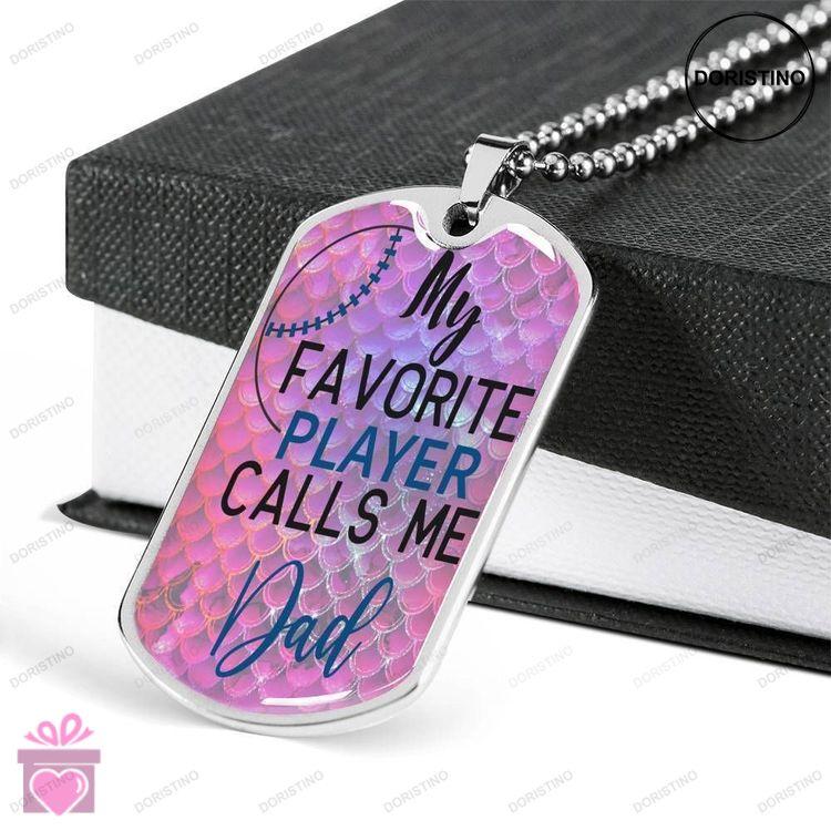 Dad Dog Tag Custom Picture Fathers Day Gift Favorite Player Dad Dog Tag Military Chain Necklace For Doristino Awesome Necklace