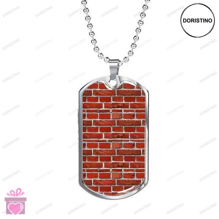 Dad Dog Tag Custom Picture Fathers Day Gift For Dad Bricklayer Dog Tag Necklace With Military Ball C Doristino Limited Edition Necklace