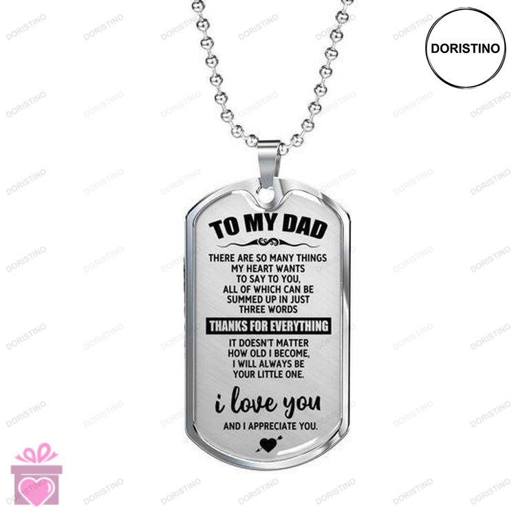 Dad Dog Tag Custom Picture Fathers Day Gift For Dad Thanks For Everything Dog Tag Necklace Doristino Awesome Necklace