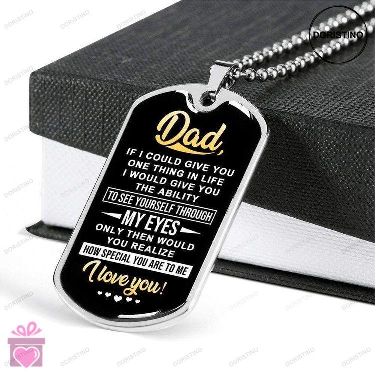 Dad Dog Tag Custom Picture Fathers Day Gift Gift For Dad Dog Tag Military Chain Necklace You Are So Doristino Awesome Necklace