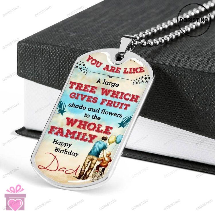 Dad Dog Tag Custom Picture Fathers Day Gift Happy Birthday Dad Dog Tag Military Chain Necklace For D Doristino Trending Necklace