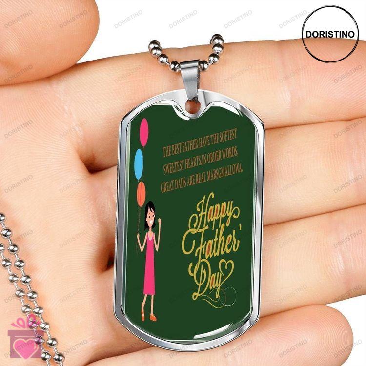 Dad Dog Tag Custom Picture Fathers Day Gift Happy Fathers Day Green Dog Tag Military Chain Necklace Doristino Limited Edition Necklace