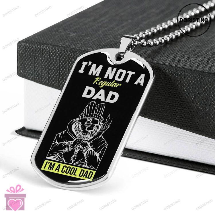 Dad Dog Tag Custom Picture Fathers Day Gift Im A Cool Dad Dog Tag Military Chain Necklace For Dad Do Doristino Awesome Necklace