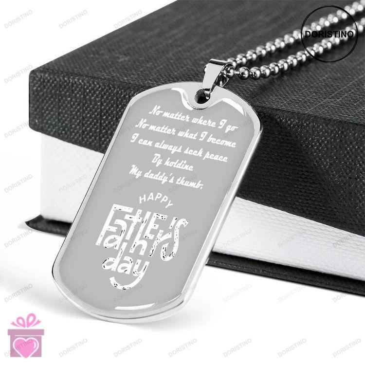 Dad Dog Tag Custom Picture Fathers Day Gift Im Safe Under Your Shelter Dog Tag Military Chain Neckla Doristino Trending Necklace