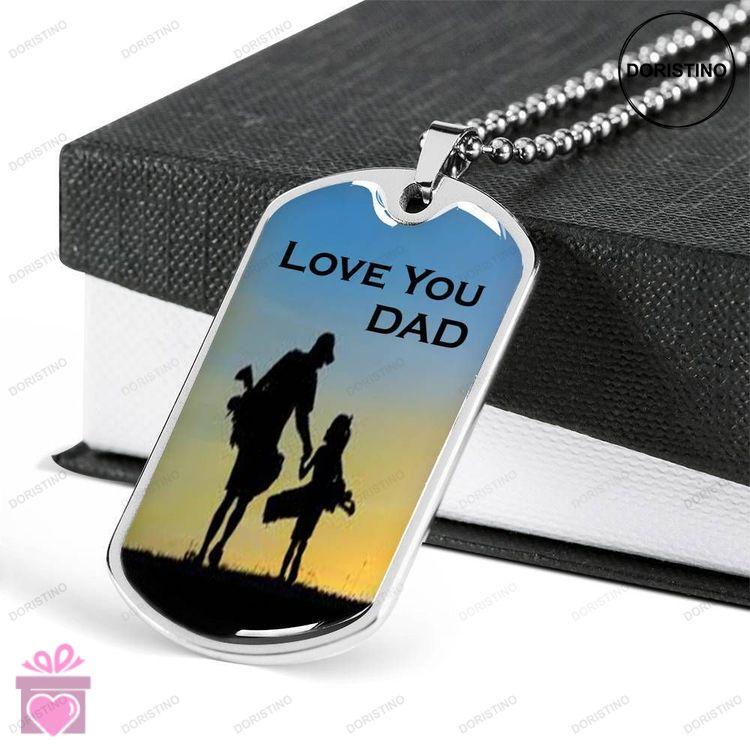 Dad Dog Tag Custom Picture Fathers Day Gift Love You Dad Dog Tag Military Chain Necklace Gift For Da Doristino Awesome Necklace