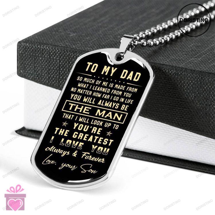 Dad Dog Tag Custom Picture Fathers Day Gift Love You Forever Dog Tag Military Chain Necklace Gift Fo Doristino Trending Necklace