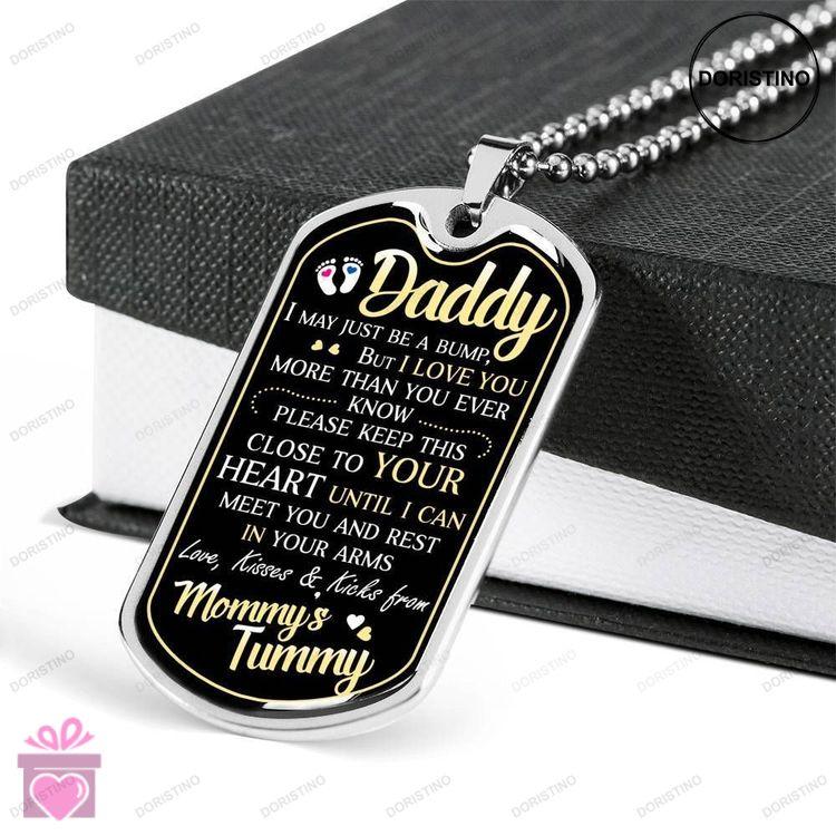Dad Dog Tag Custom Picture Fathers Day Gift Love You More Than You Ever Giving Dad Dog Tag Military Doristino Trending Necklace