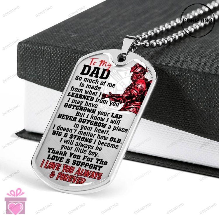 Dad Dog Tag Custom Picture Fathers Day Gift Meaningful Quotes Son Giving Dad Dog Tag Military Chain Doristino Limited Edition Necklace