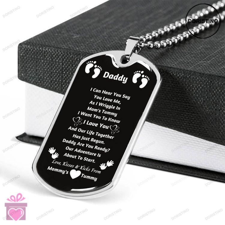 Dad Dog Tag Custom Picture Fathers Day Gift Message Present For Daddy Our Adventure Is About To Star Doristino Awesome Necklace
