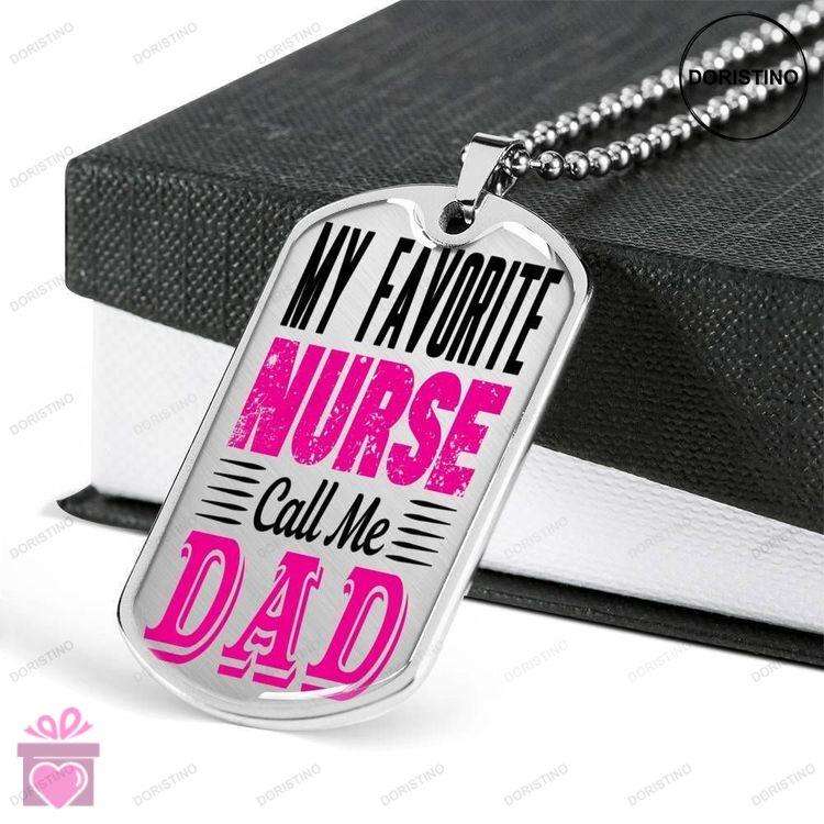 Dad Dog Tag Custom Picture Fathers Day Gift My Favorite Nurse Call Me Dad Dog Tag Military Chain Nec Doristino Awesome Necklace