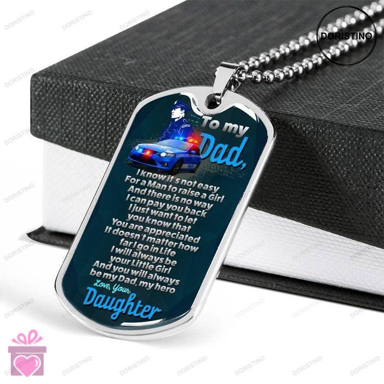Dad Dog Tag Custom Picture Fathers Day Gift My Hero Dog Tag Military Chain Necklace Gift For Police Doristino Trending Necklace