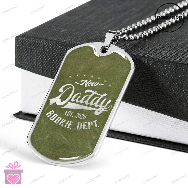 Dad Dog Tag Custom Picture Fathers Day Gift Olive Rookie Dept One Appreciation Dog Tag Military Chai Doristino Awesome Necklace