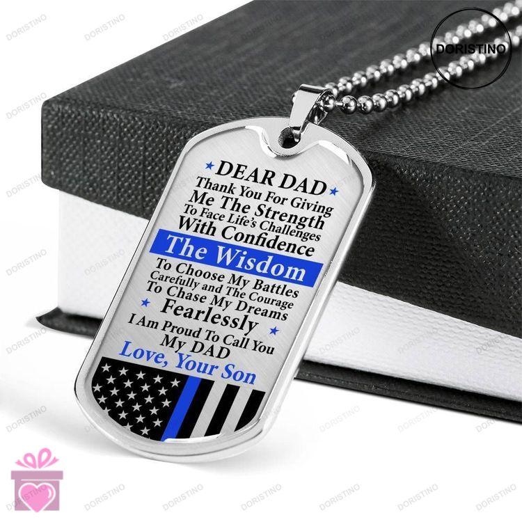 Dad Dog Tag Custom Picture Fathers Day Gift Police Dad Proud To Call You Dad Dog Tag Military Chain Doristino Awesome Necklace