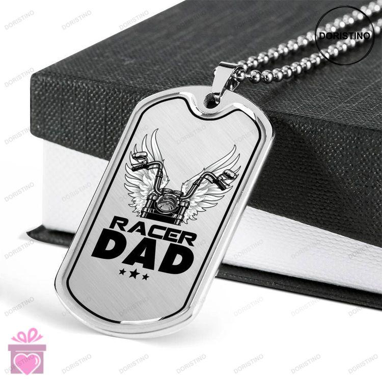 Dad Dog Tag Custom Picture Fathers Day Gift Racer Dad Dog Tag Military Chain Necklace Gift For Daddy Doristino Trending Necklace