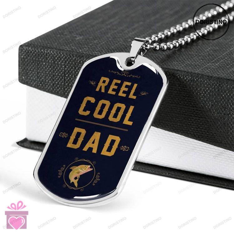 Dad Dog Tag Custom Picture Fathers Day Gift Reel Cool Dad Dog Tag Military Chain Necklace For Dad Do Doristino Limited Edition Necklace