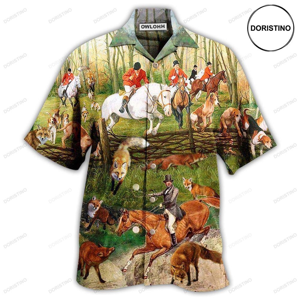 Fox Hunting Weekend Forecast 100 Chanceof Limited Edition Hawaiian Shirt