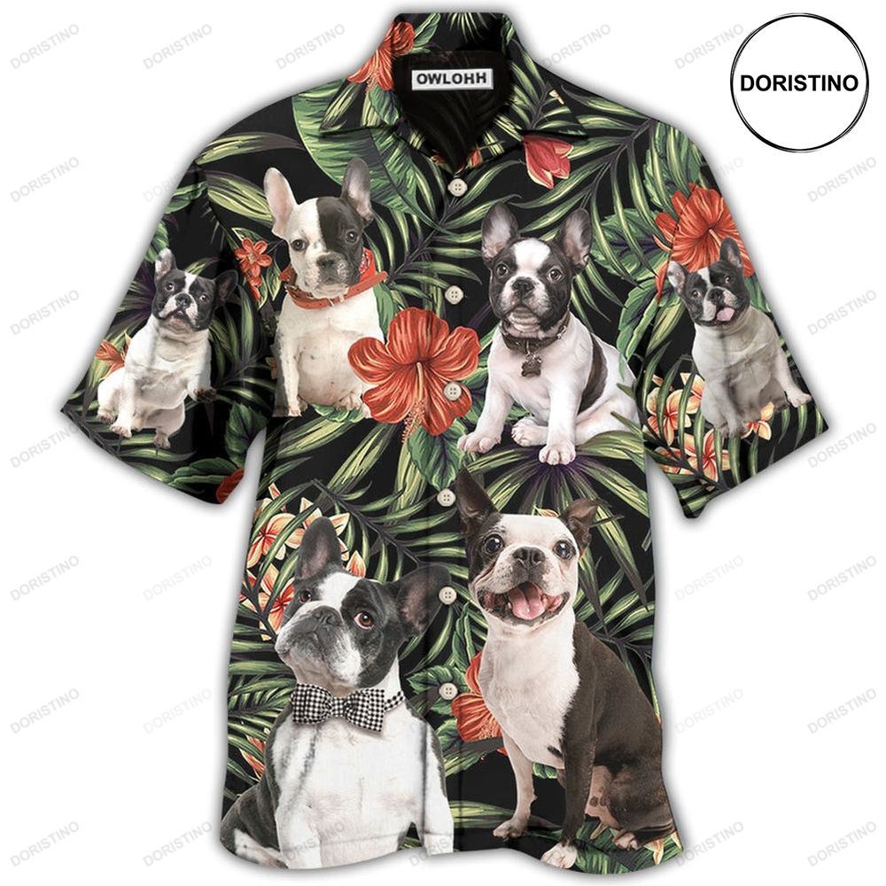 French Bulldog Tropical Floral Limited Edition Hawaiian Shirt