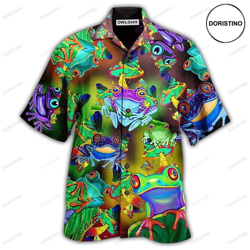 Frog And Mushrooms Love Life Funny Hawaiian Shirt