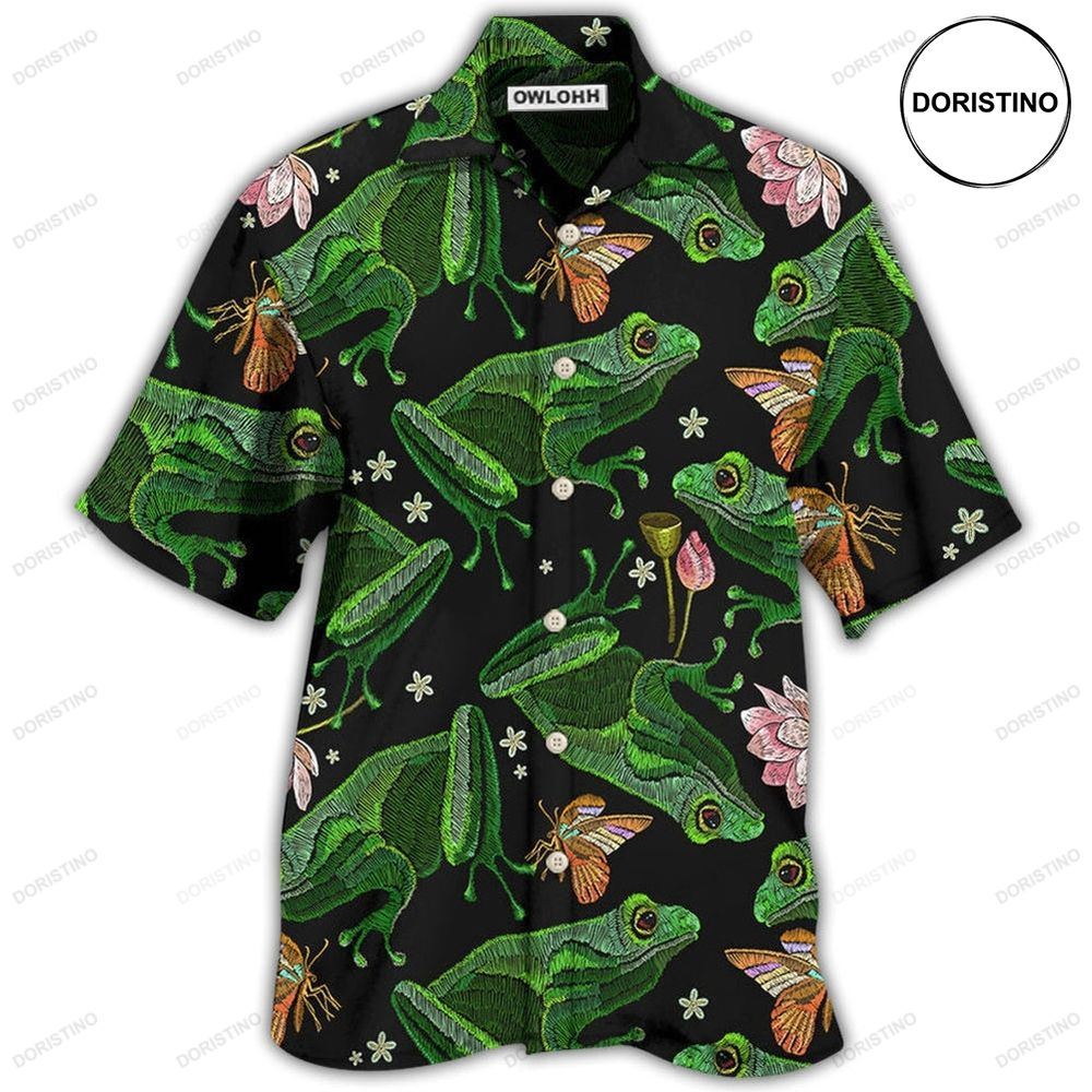 Frog Green Frog Black Limited Edition Hawaiian Shirt
