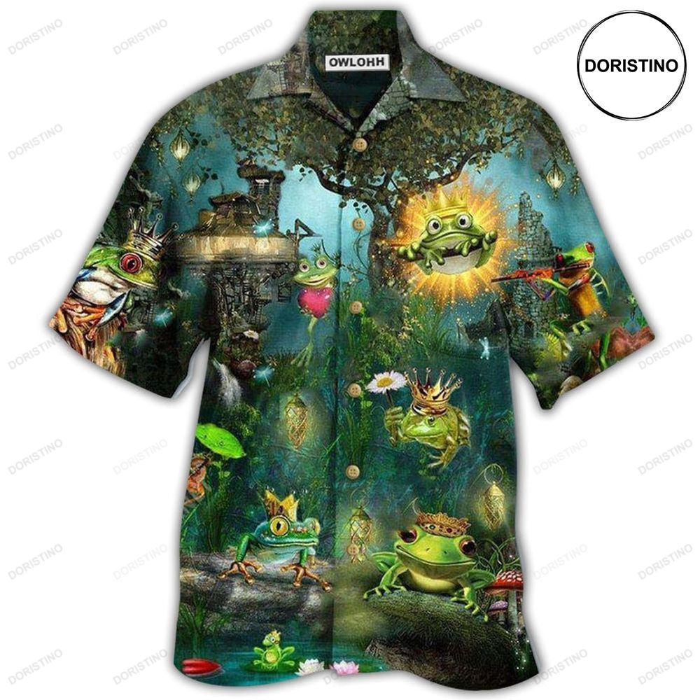 Frog Kiss A Frog Awesome Hawaiian Shirt