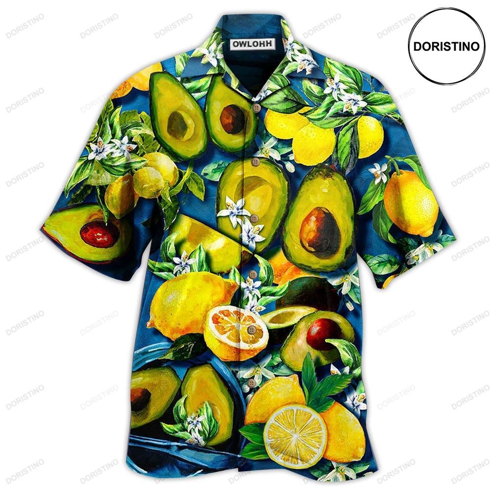 Fruit Avocado Lemon Summer Time Limited Edition Hawaiian Shirt