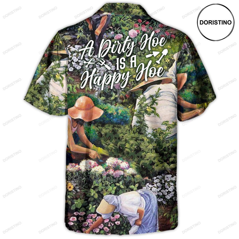 Gardening Plants A Dirty Hoe Is A Happy Hoe Vintage Vibe Hawaiian Shirt