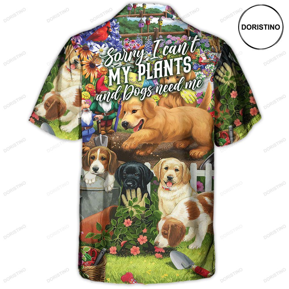 Gardening Sorry I Can't My Plants And Dogs Need Me Vintage Vibe Limited Edition Hawaiian Shirt