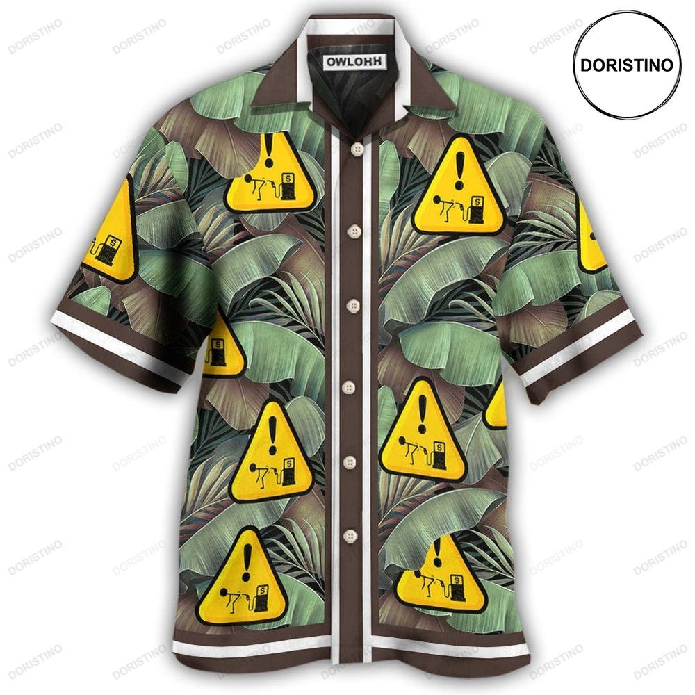 Gas Pump Get Screwed Funny Tropical Leaf Awesome Hawaiian Shirt