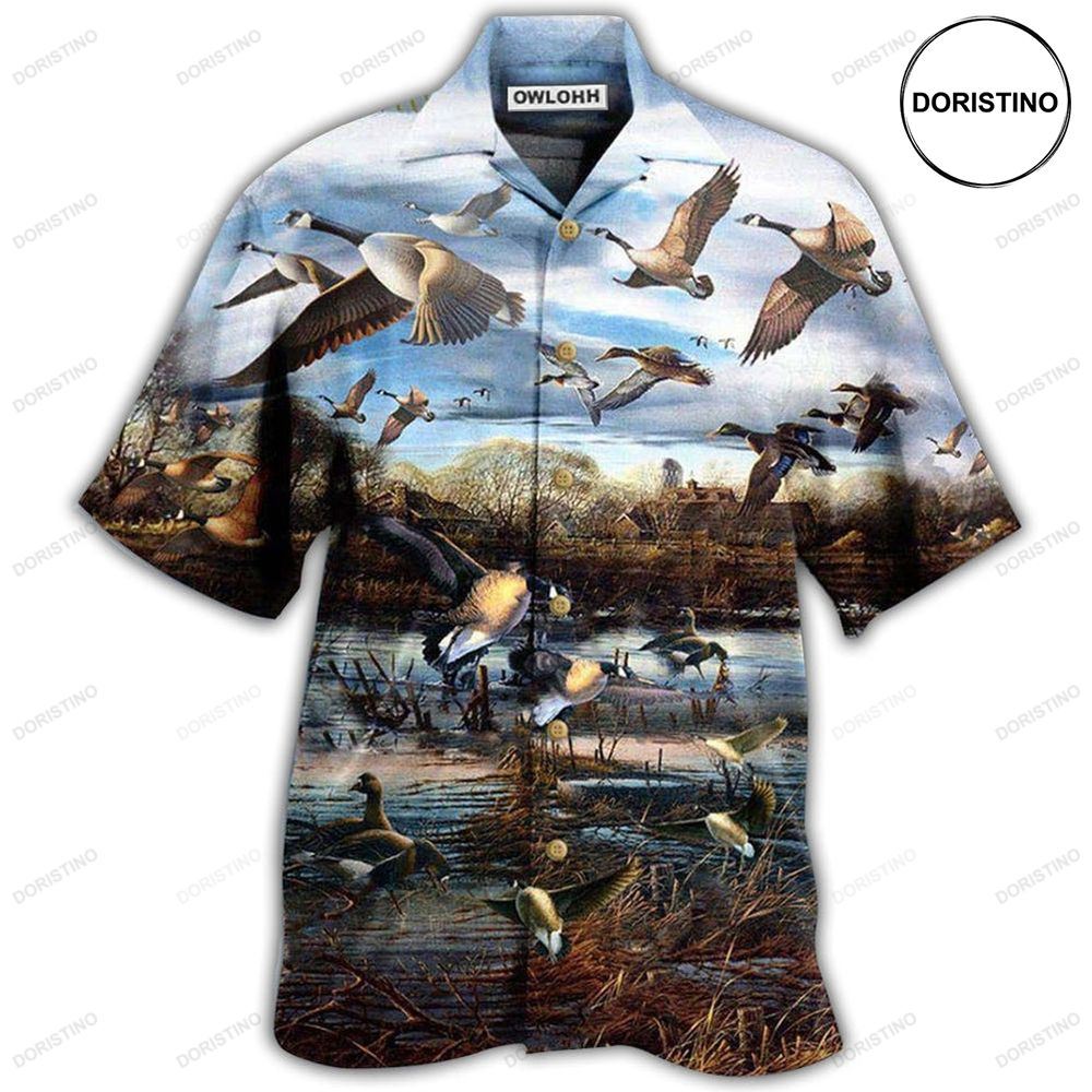 Geese Animals Love Canada Geese And Peaceful Sky Limited Edition Hawaiian Shirt