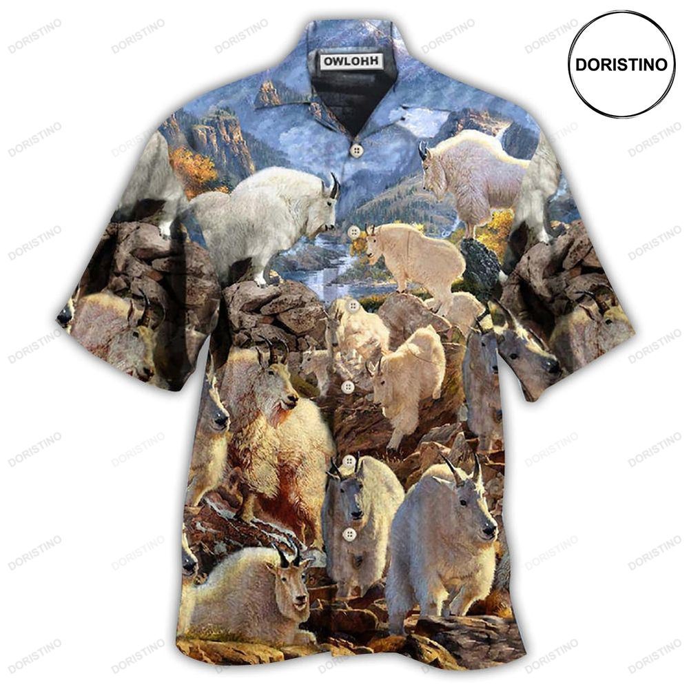 Goat Animals Amazing Moutain Goats With Snow Limited Edition Hawaiian Shirt