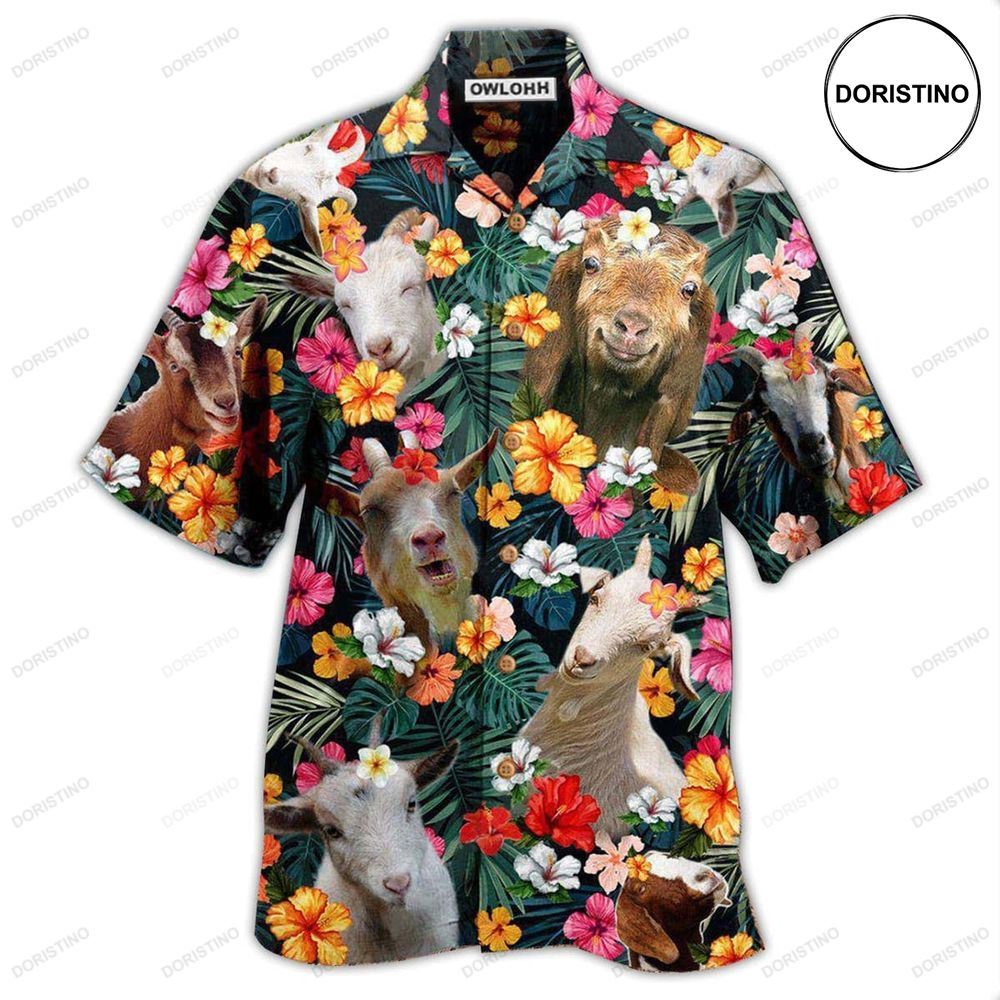 Goat Happy Aloha Flowers Limited Edition Hawaiian Shirt