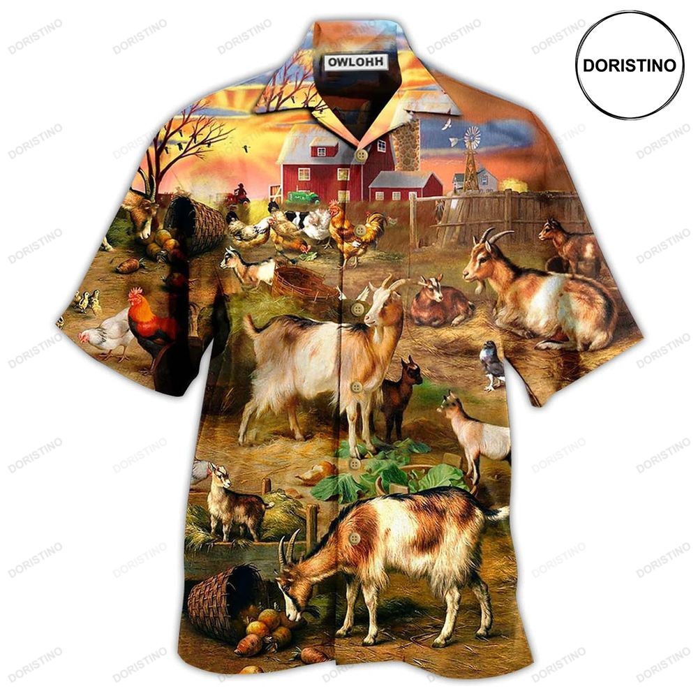 Goat Love Funny Farm Awesome Hawaiian Shirt