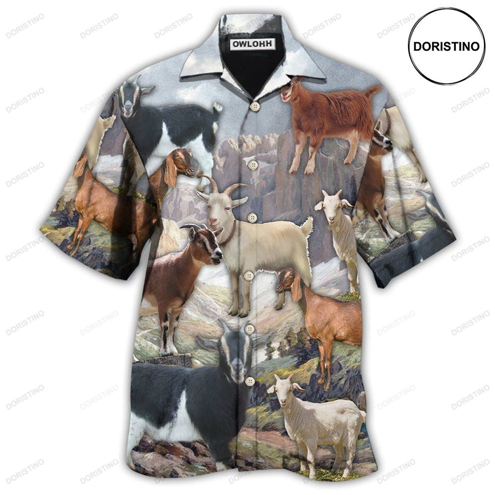 Goat On Mountain Hawaiian Shirt