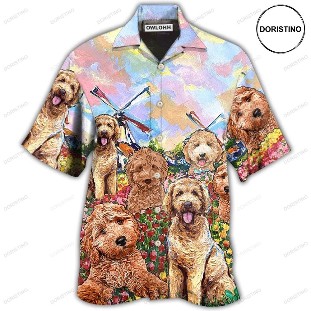 Goldendoodle Dog With Flowers Limited Edition Hawaiian Shirt
