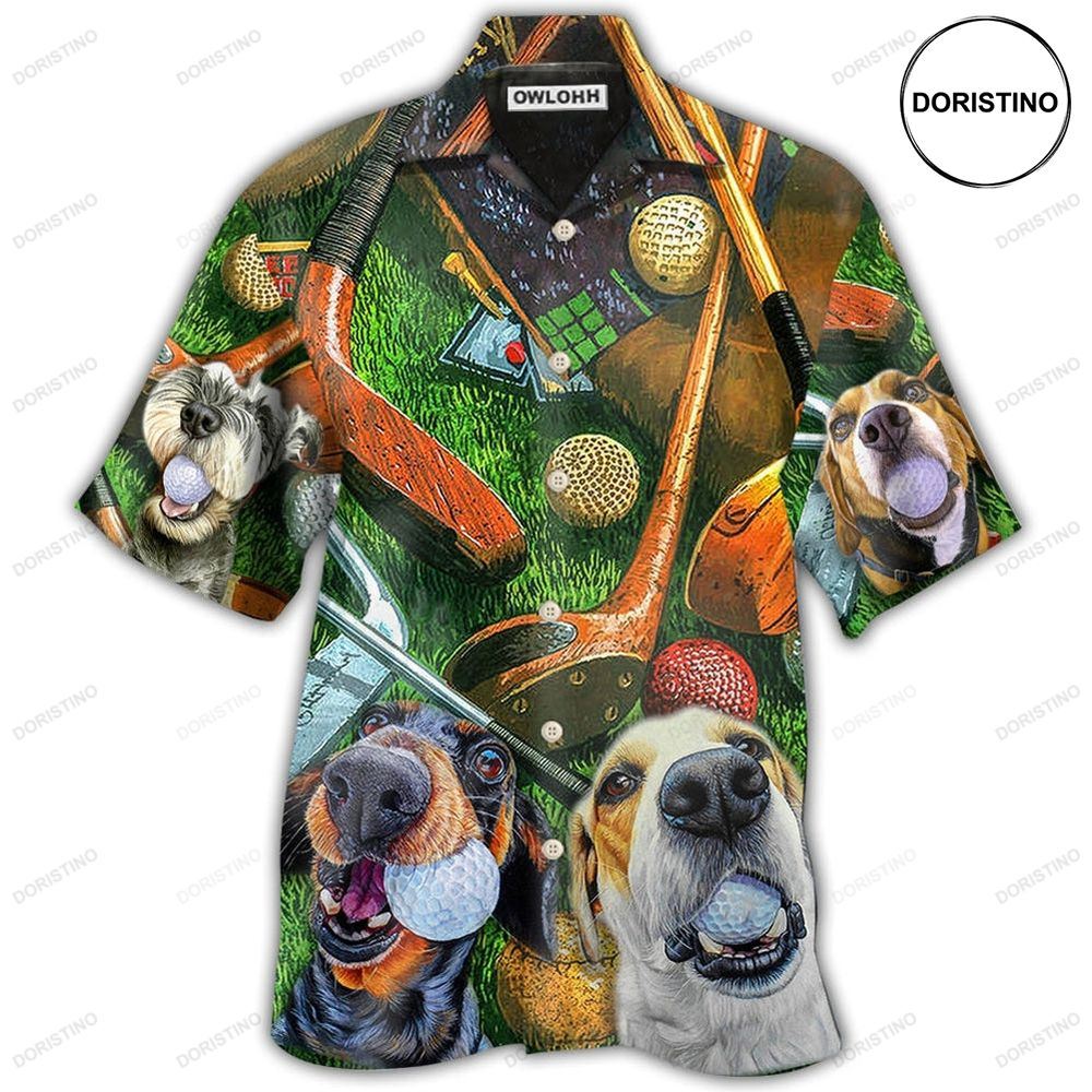 Golf Vintage Funny Dog Hawaiian Shirt
