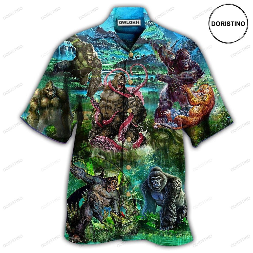Gorilla Is The King Of The Jungle Cool Awesome Hawaiian Shirt