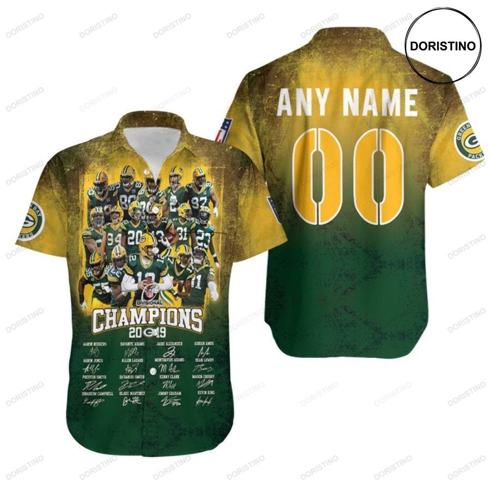 Green Bay Packers Champions 2019 Legends Signed Nfl 3d Custom Name Number For Packers Fans Awesome Hawaiian Shirt