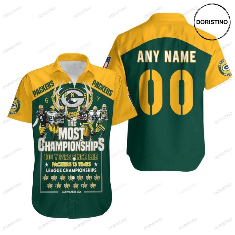 Green Bay Packers The Most Champions 100 Years Since 1919 Nfl 3d Custom Name Number For Packers Fans Limited Edition Hawaiian Shirt
