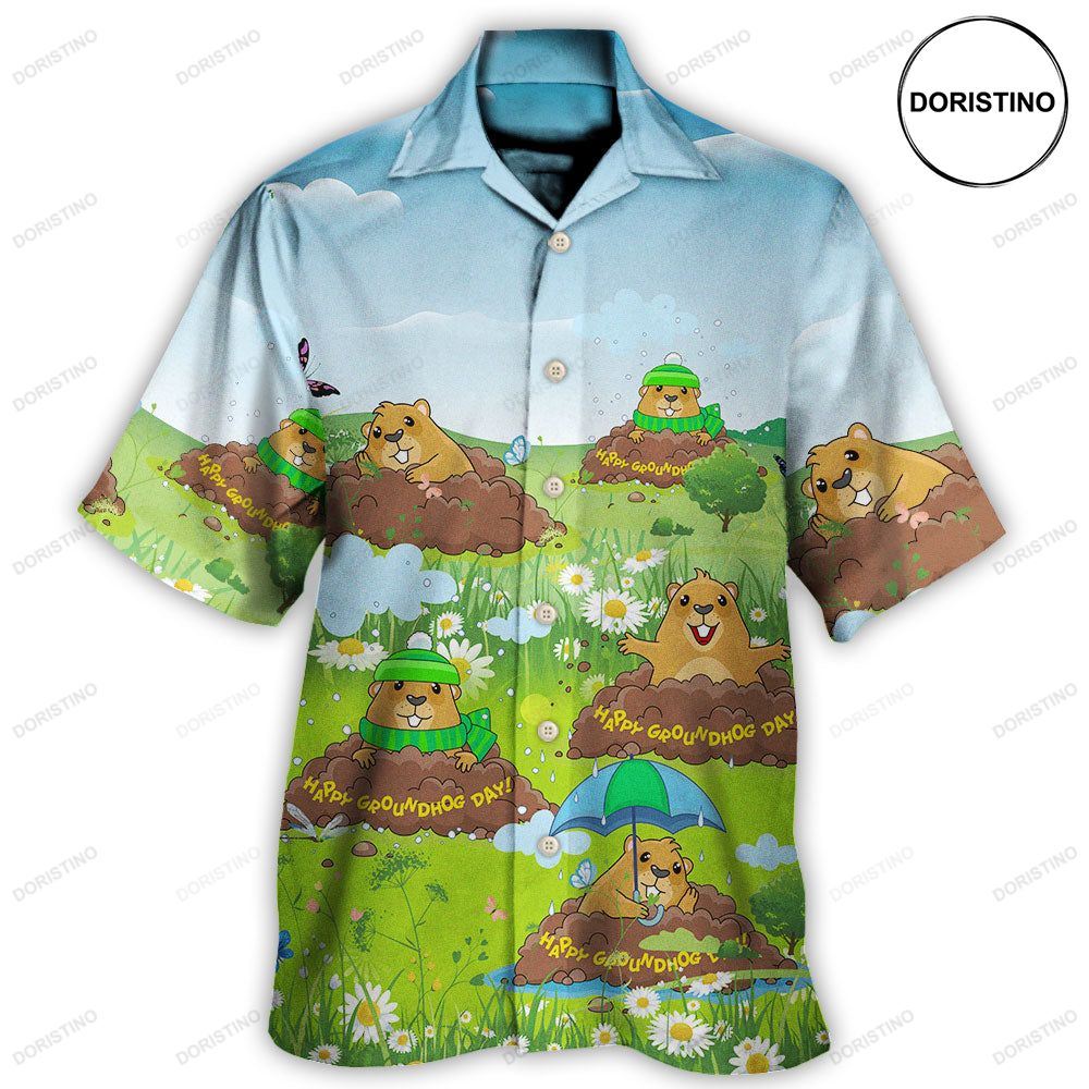 Groundhog Day Happy Day Grass Garden Limited Edition Hawaiian Shirt