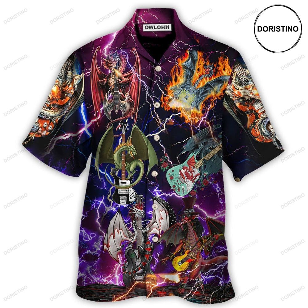 Guitar Dragon Play Until They Die Awesome Hawaiian Shirt
