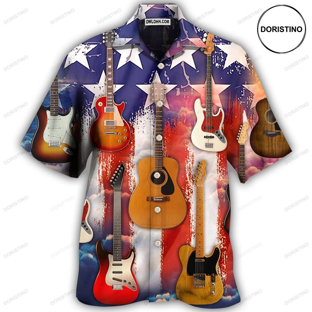 Guitar Independence Day Star America Awesome Hawaiian Shirt