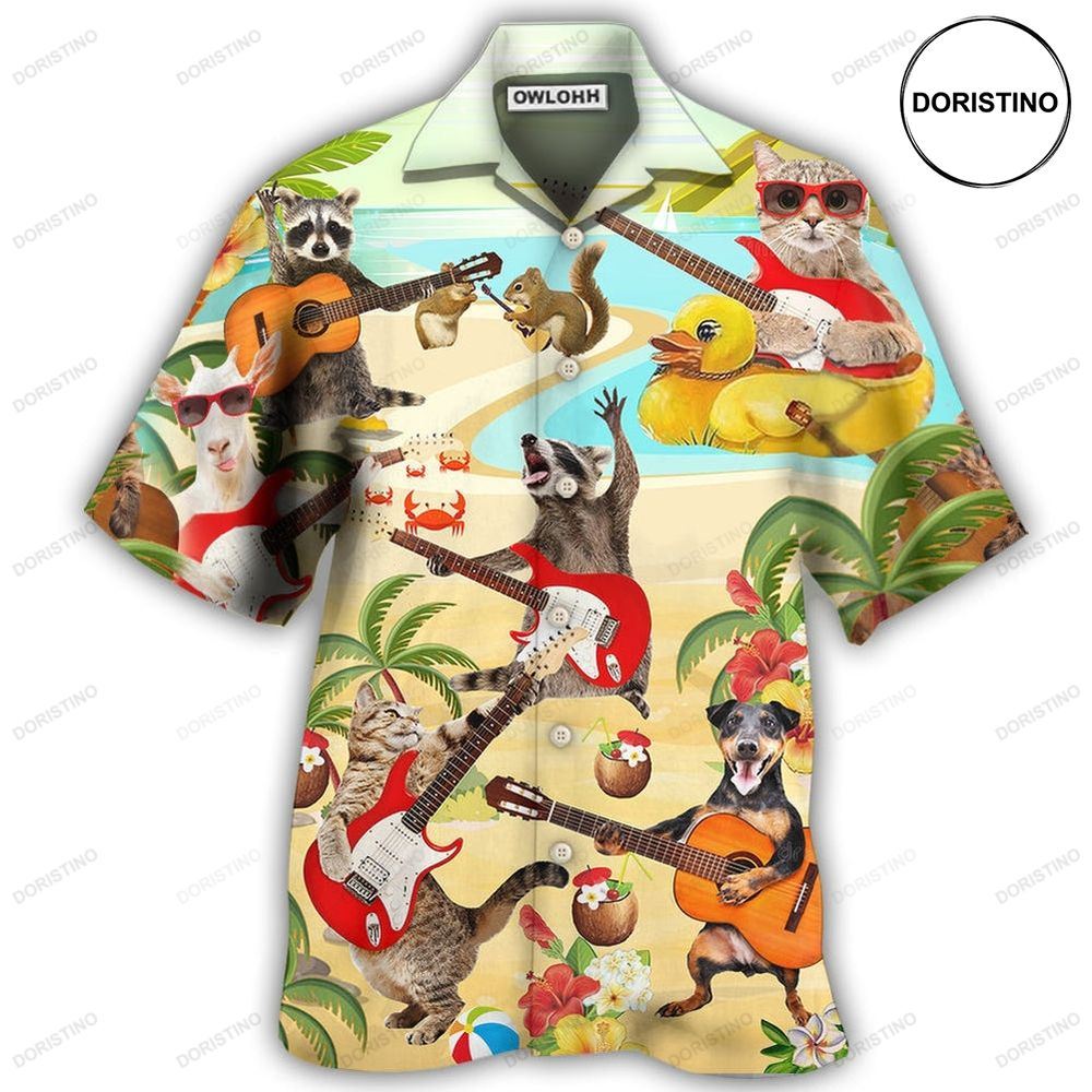 Guitar Music Animals With Flower Limited Edition Hawaiian Shirt