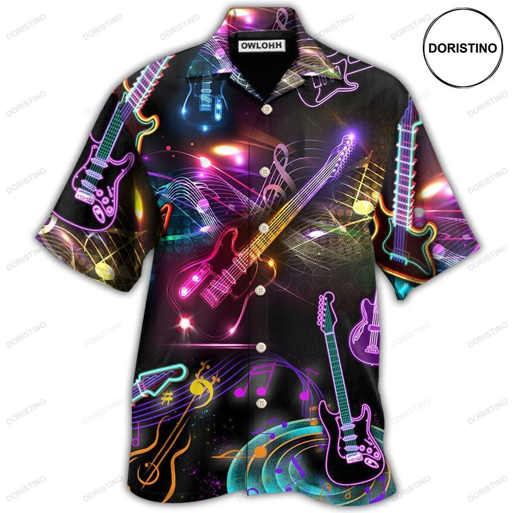Guitar Neon Amazing Art Awesome Hawaiian Shirt