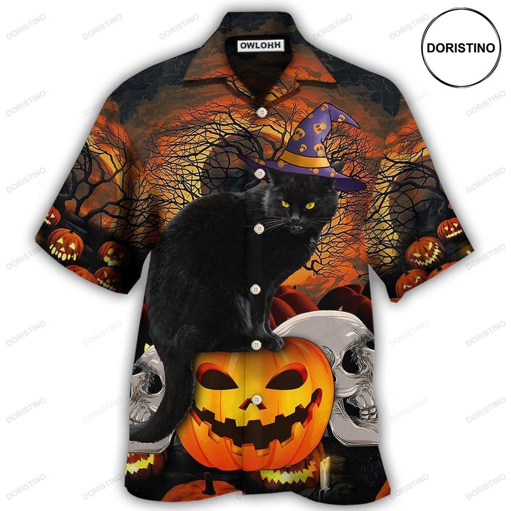 Halloween Black Cat Scary Pumpkin Limited Edition Hawaiian Shirt