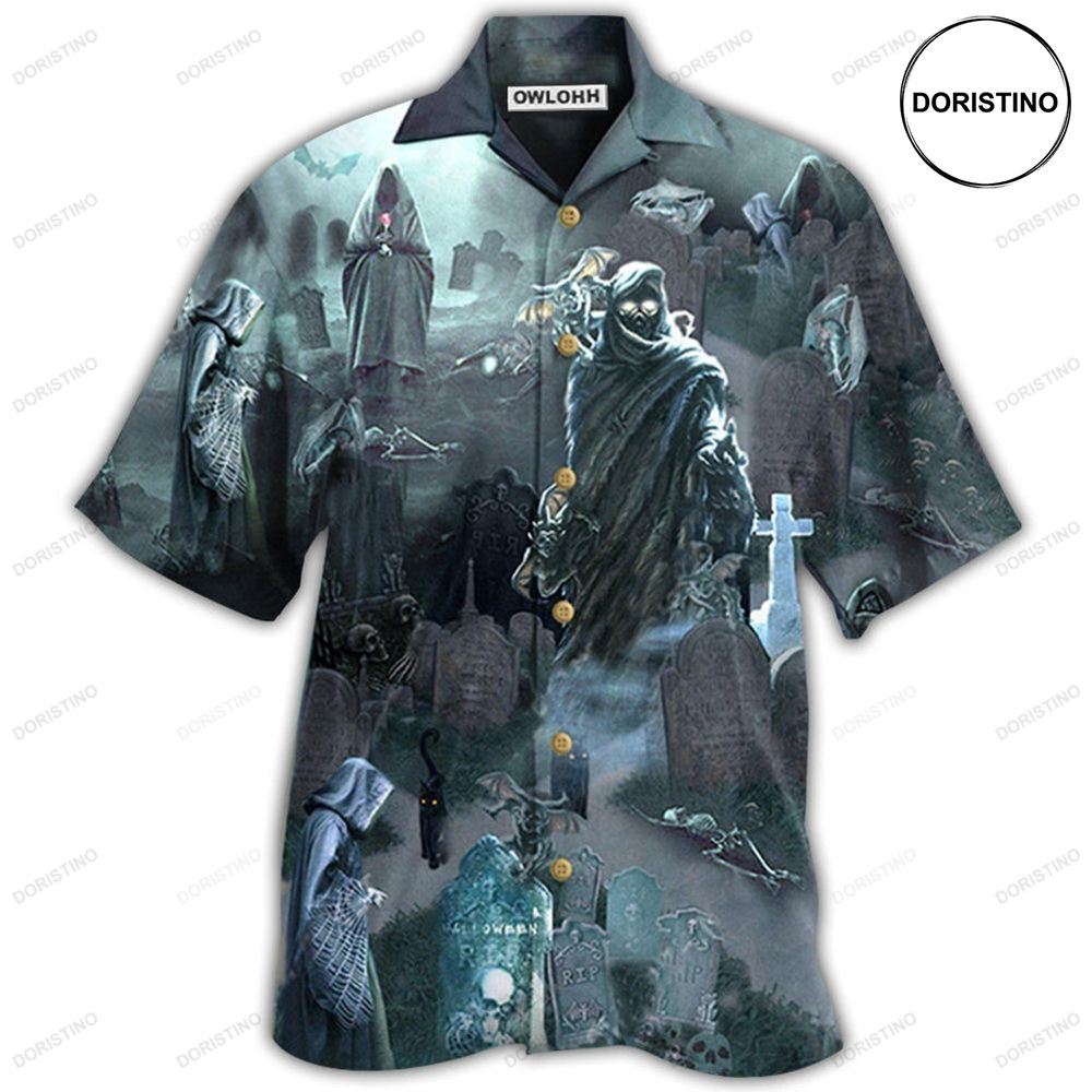 Halloween Death Could Not Hold Him In Tomb With Grey Back Ground Awesome Hawaiian Shirt