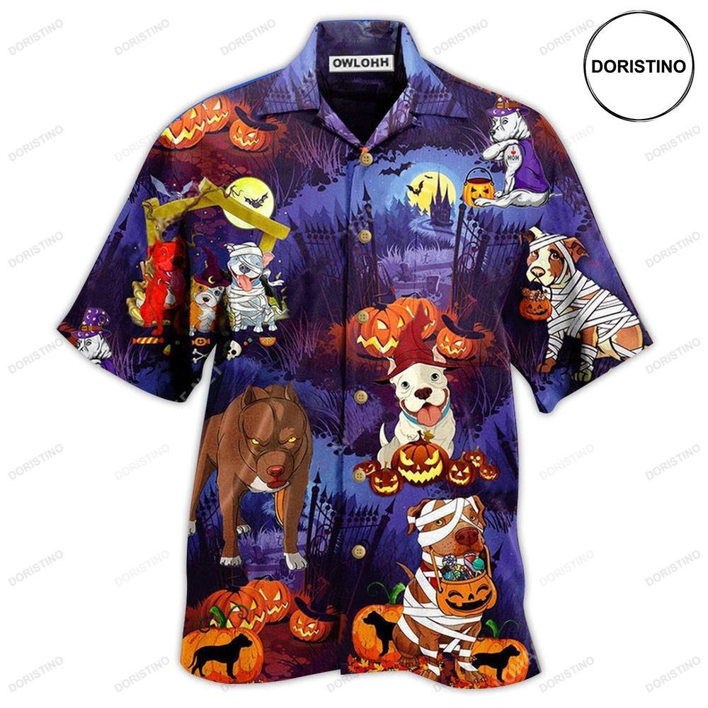 Halloween Dogs Night Scary Awesome Hawaiian Shirt