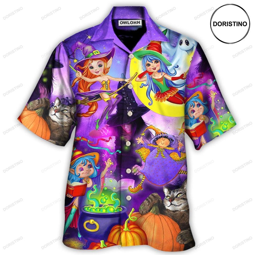 Halloween Funny Witch Ghost Cute Boo In The Magic Forest Art Limited Edition Hawaiian Shirt
