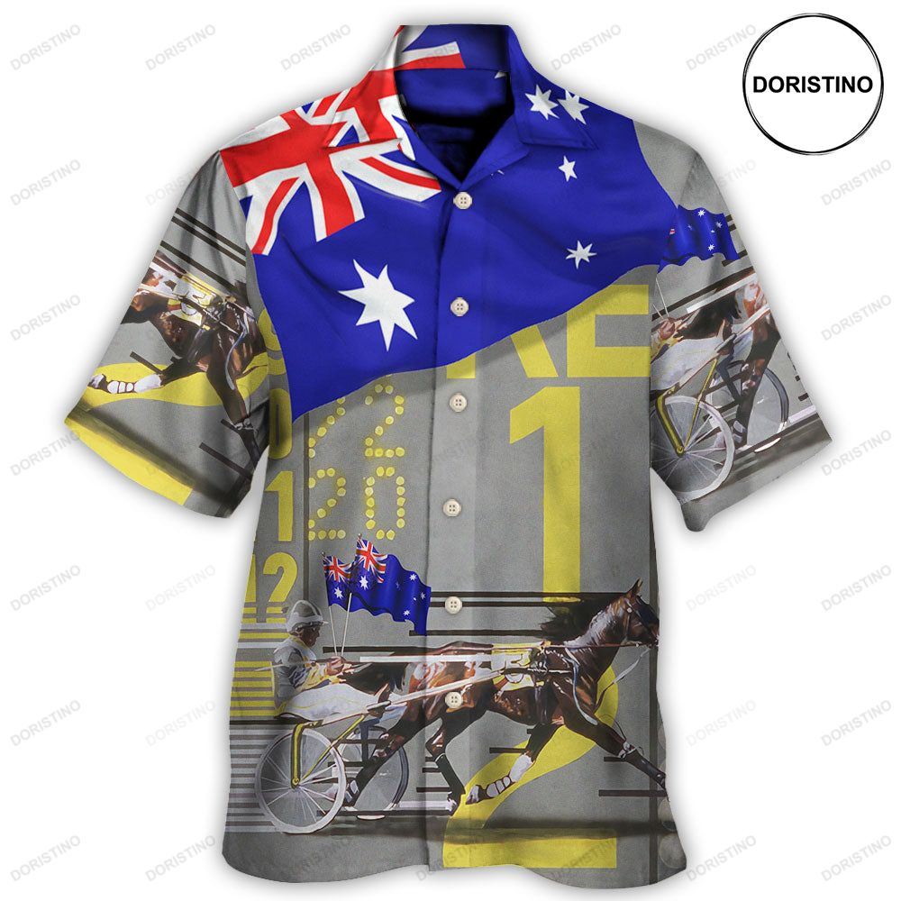 Harness Racing Horse Australia Vibe Hawaiian Shirt